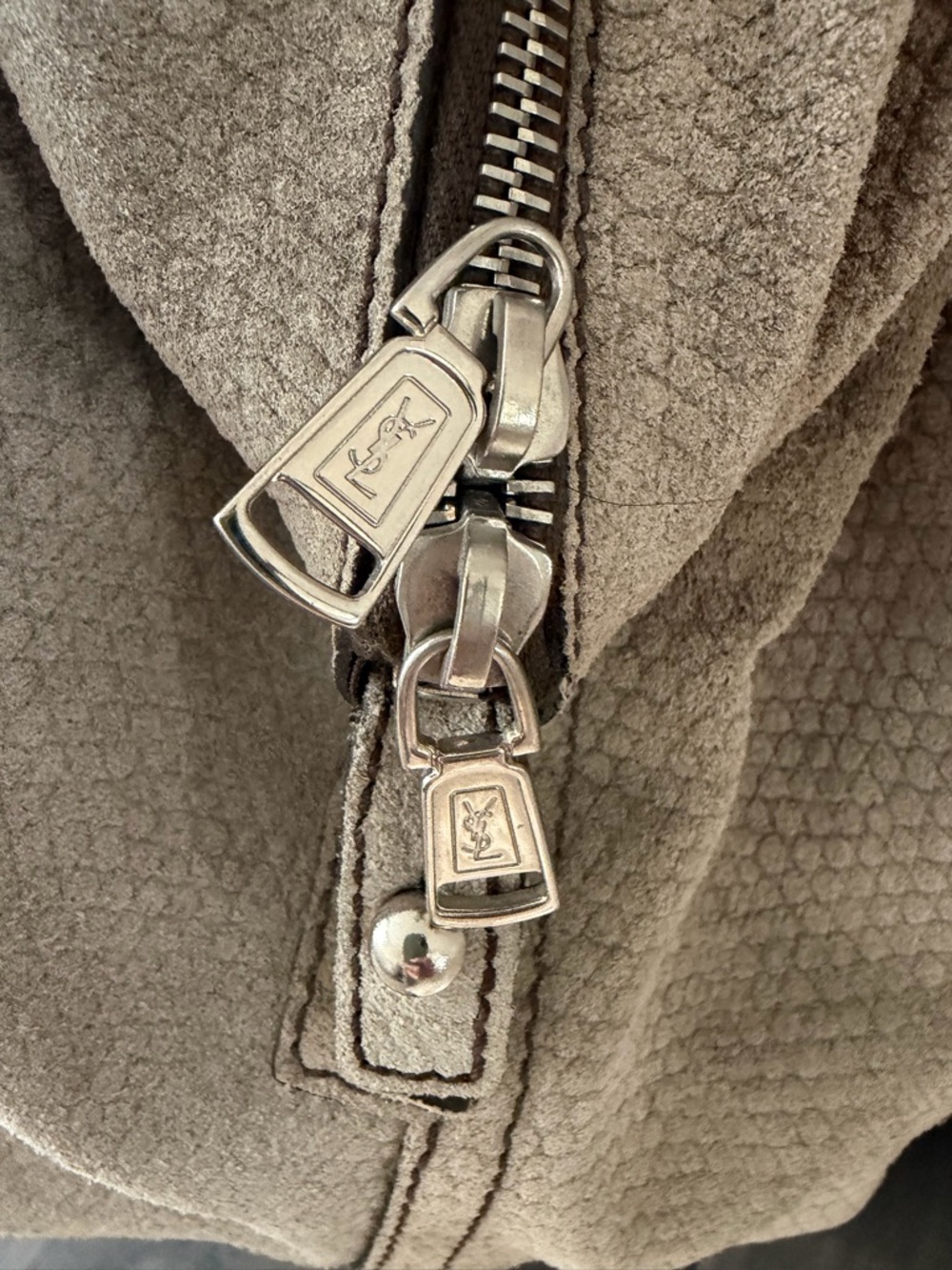Yves Saint Laurent Grey Suede Handbag - Picture 5 of 16